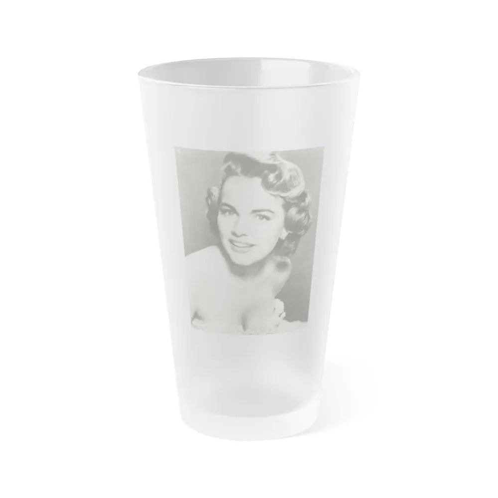 Terry Moore #724 - Head & Upper Body B&W Glamour 50's Vintage Photo (Vintage Female Icon) Frosted Pint Glass 16oz-16oz-Frosted-Go Mug Yourself
