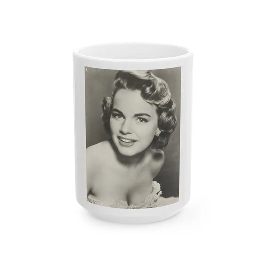 Terry Moore #724 - Head & Upper Body B&W Glamour 50's Vintage Photo (Vintage Female Icon) White Coffee Mug-15oz-Go Mug Yourself