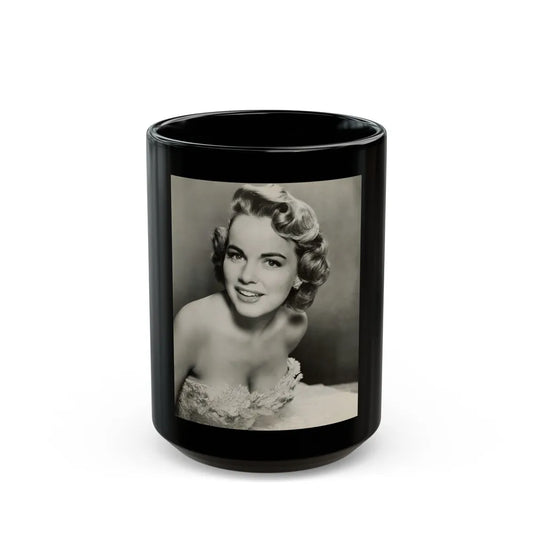 Terry Moore #724 - Head & Upper Body B&W Glamour 50's Vintage Photo1 (Vintage Female Icon) Black Coffee Mug-15oz-Go Mug Yourself