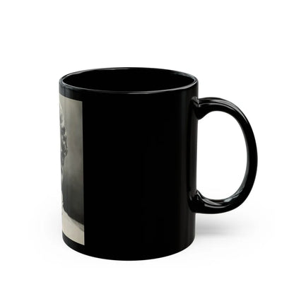 Terry Moore #724 - Head & Upper Body B&W Glamour 50's Vintage Photo1 (Vintage Female Icon) Black Coffee Mug-Go Mug Yourself