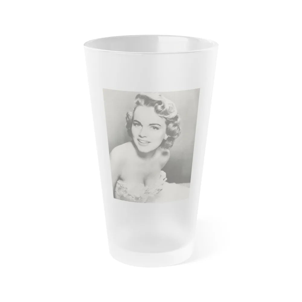 Terry Moore #724 - Head & Upper Body B&W Glamour 50's Vintage Photo1 (Vintage Female Icon) Frosted Pint Glass 16oz-16oz-Frosted-Go Mug Yourself
