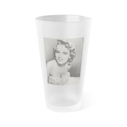 Terry Moore #724 - Head & Upper Body B&W Glamour 50's Vintage Photo1 (Vintage Female Icon) Frosted Pint Glass 16oz-16oz-Frosted-Go Mug Yourself