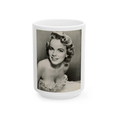 Terry Moore #724 - Head & Upper Body B&W Glamour 50's Vintage Photo1 (Vintage Female Icon) White Coffee Mug-15oz-Go Mug Yourself