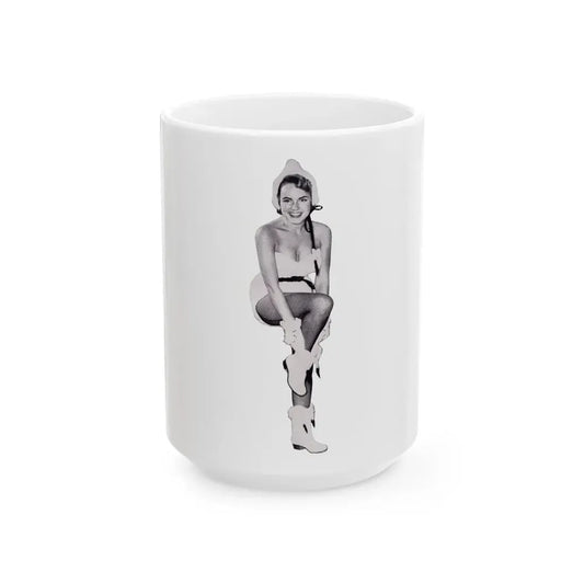 Terry Moore #731 (Vintage Female Icon) White Coffee Mug 15oz - Go Mug Yourself