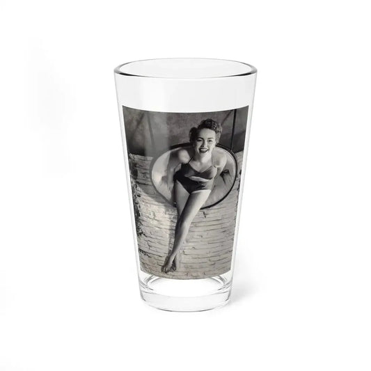 Terry Moore #732 - 8x10 1953 B&W Two Piece Full Body Swimsuit Barefoot Cheesecake Photo from 20th Century Fox Photo Shoot (Vintage Female Icon) Pint Glass 16oz 16oz - Go Mug Yourself