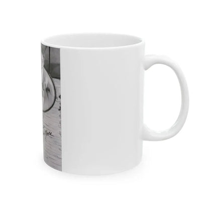 Terry Moore #732 - 8x10 1953 B&W Two Piece Full Body Swimsuit Barefoot Cheesecake Photo from 20th Century Fox Photo Shoot1 (Vintage Female Icon) White Coffee Mug - Go Mug Yourself