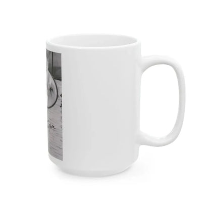 Terry Moore #732 - 8x10 1953 B&W Two Piece Full Body Swimsuit Barefoot Cheesecake Photo from 20th Century Fox Photo Shoot1 (Vintage Female Icon) White Coffee Mug - Go Mug Yourself