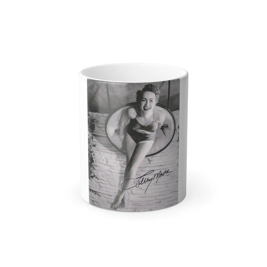 Terry Moore #732 - 8x10 1953 B&W Two Piece Full Body Swimsuit Barefoot Cheesecake Photo from 20th Century Fox Photo Shoot1 (Vintage Female Icons) Color Changing Mug 11oz-11oz-Go Mug Yourself