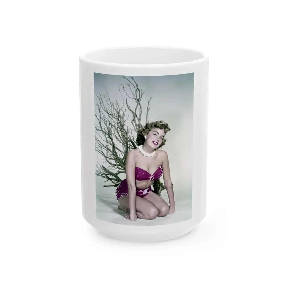 Terry Moore #7331 (Vintage Female Icon) White Coffee Mug 15oz - Go Mug Yourself