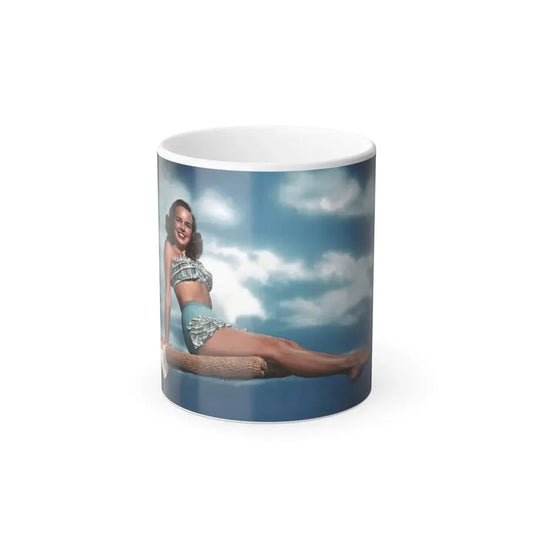 Terry Moore #737 - Late 40's 2-Piece Swimsuit Color Cheesecake Photo (Vintage Female Icon) Color Changing Mug 11oz Default Title - Go Mug Yourself