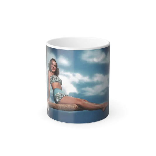 Terry Moore #737 - Late 40's 2-Piece Swimsuit Color Cheesecake Photo (Vintage Female Icons) Color Changing Mug 11oz-Go Mug Yourself