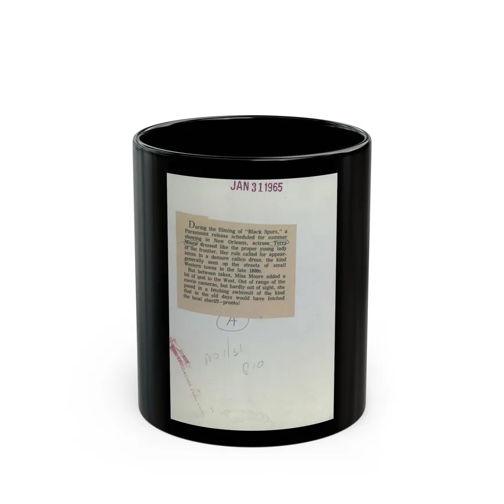 Terry Moore #7401 (Vintage Female Icon) Black Coffee Mug-11oz-Go Mug Yourself