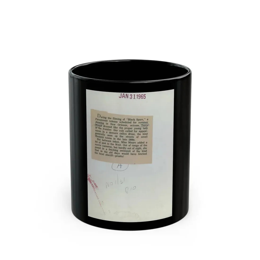 Terry Moore #7401 (Vintage Female Icon) Black Coffee Mug 11oz - Go Mug Yourself