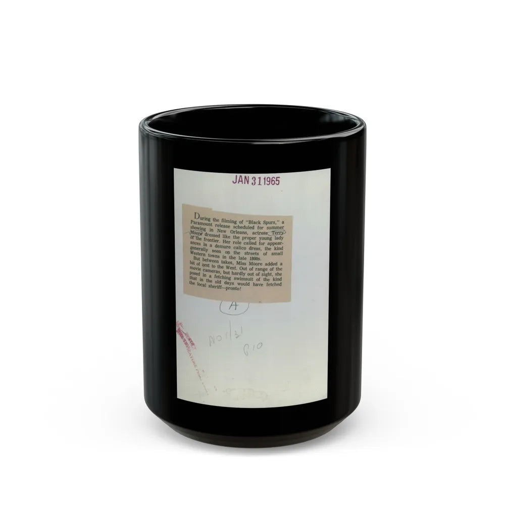Terry Moore #7401 (Vintage Female Icon) Black Coffee Mug-15oz-Go Mug Yourself