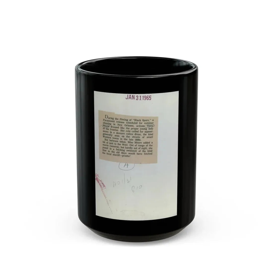 Terry Moore #7401 (Vintage Female Icon) Black Coffee Mug 15oz - Go Mug Yourself