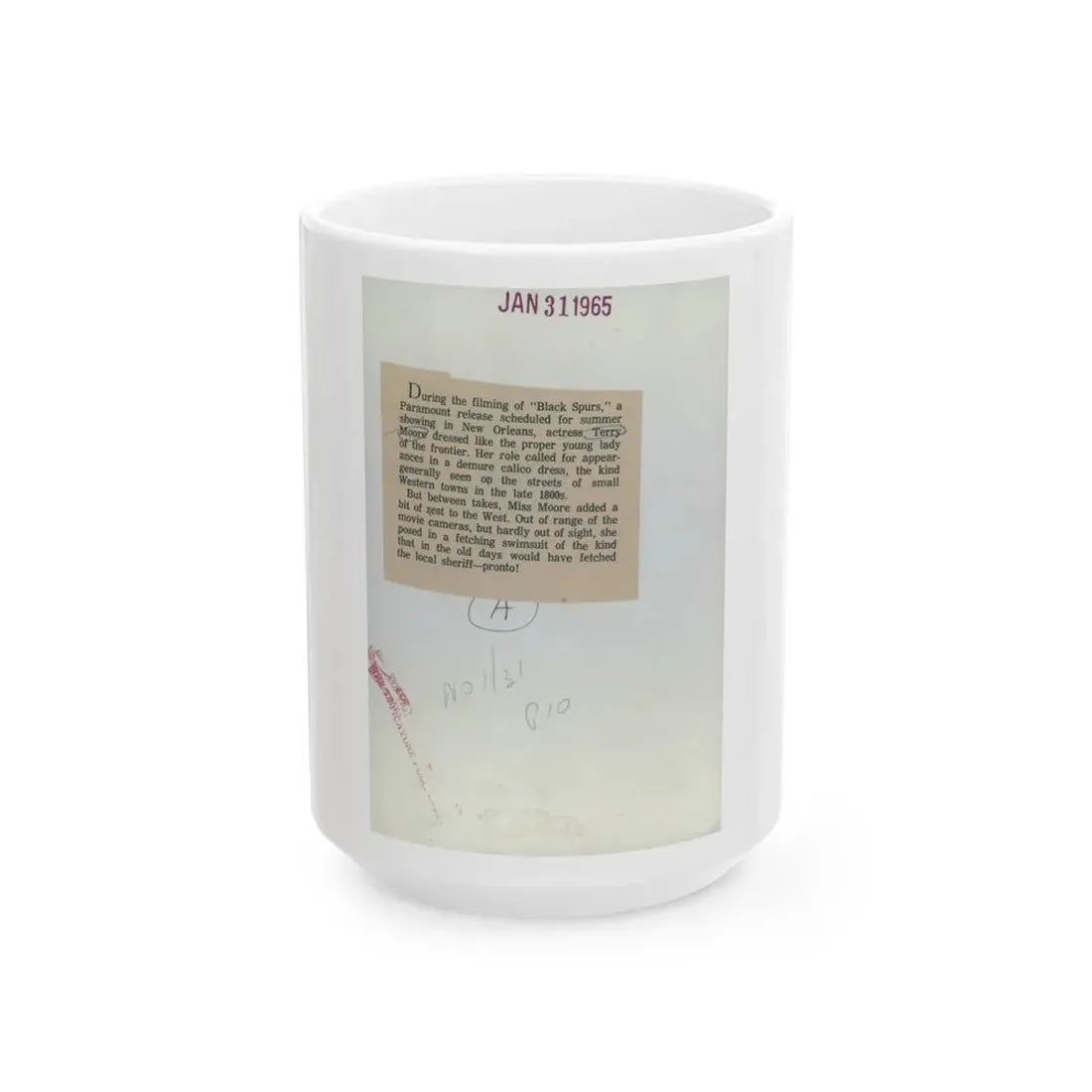 Terry Moore #7401 (Vintage Female Icon) White Coffee Mug 15oz - Go Mug Yourself