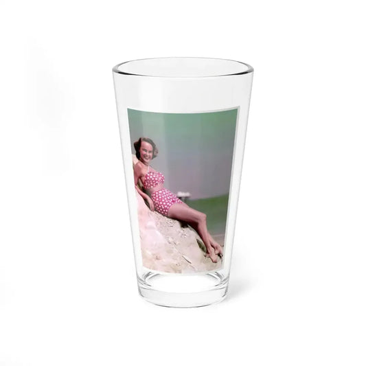 Terry Moore #741 - 2-Piece Color Full Body Swimsuit Cheesecake Photo from Early 50's (Vintage Female Icon) Pint Glass 16oz 16oz - Go Mug Yourself