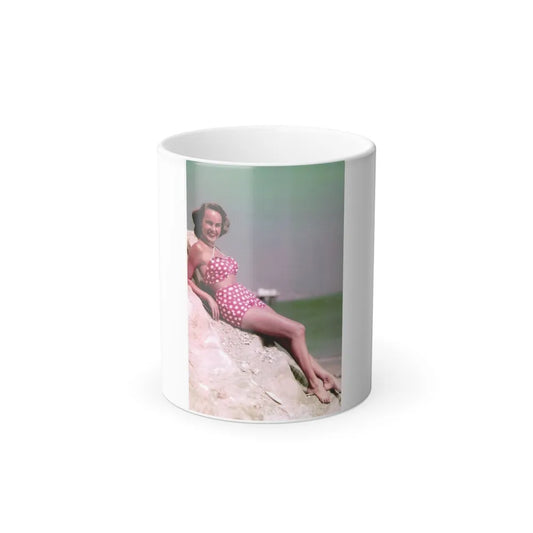 Terry Moore #741 - 2-Piece Color Full Body Swimsuit Cheesecake Photo from Early 50's (Vintage Female Icons) Color Changing Mug 11oz-11oz-Go Mug Yourself