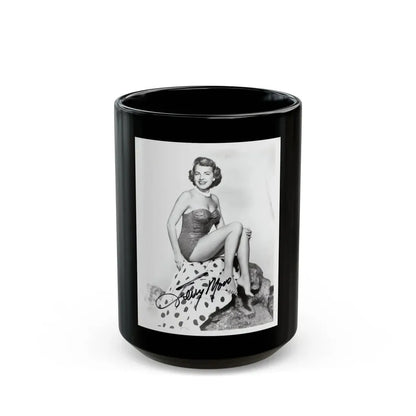 Terry Moore #744 - 8x10 B&W Full Body 1-Piece Swimsuit Cheesecake Photo signed from 1954 (Vintage Female Icon) Black Coffee Mug 15oz - Go Mug Yourself