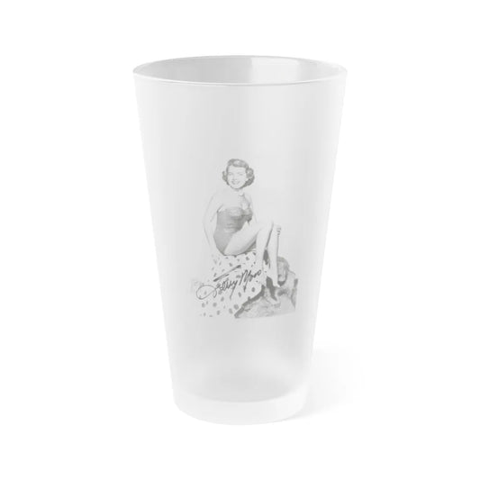 Terry Moore #744 - 8x10 B&W Full Body 1-Piece Swimsuit Cheesecake Photo signed from 1954 (Vintage Female Icon) Frosted Pint Glass 16oz-16oz-Frosted-Go Mug Yourself