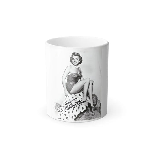 Terry Moore #744 - 8x10 B&W Full Body 1-Piece Swimsuit Cheesecake Photo signed from 1954 (Vintage Female Icons) Color Changing Mug 11oz-11oz-Go Mug Yourself