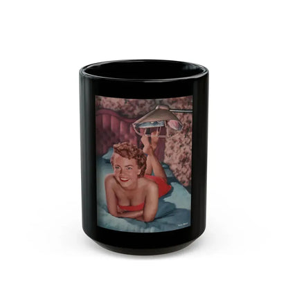 Terry Moore #749 - Photoplay Pin-Ups Magazine Issue #05 (Vintage Female Icon) Black Coffee Mug 15oz - Go Mug Yourself