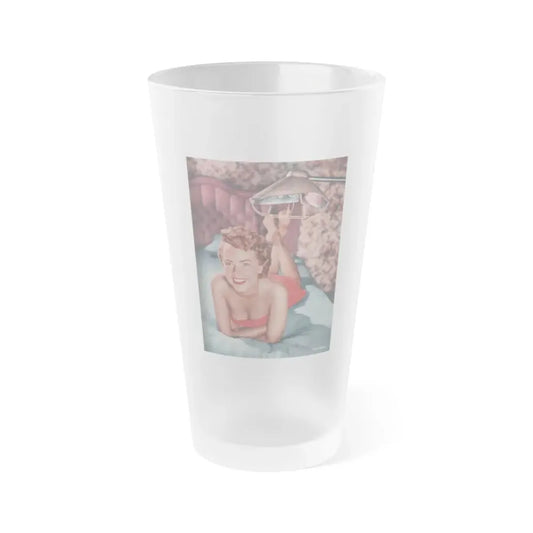Terry Moore #749 - Photoplay Pin-Ups Magazine Issue #05 (Vintage Female Icon) Frosted Pint Glass 16oz 16oz Frosted - Go Mug Yourself