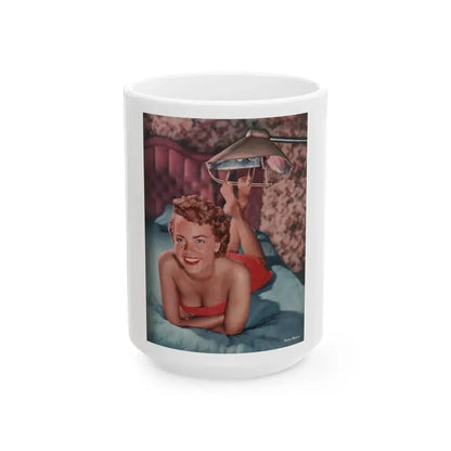 Terry Moore #749 - Photoplay Pin-Ups Magazine Issue #05 (Vintage Female Icon) White Coffee Mug 15oz - Go Mug Yourself