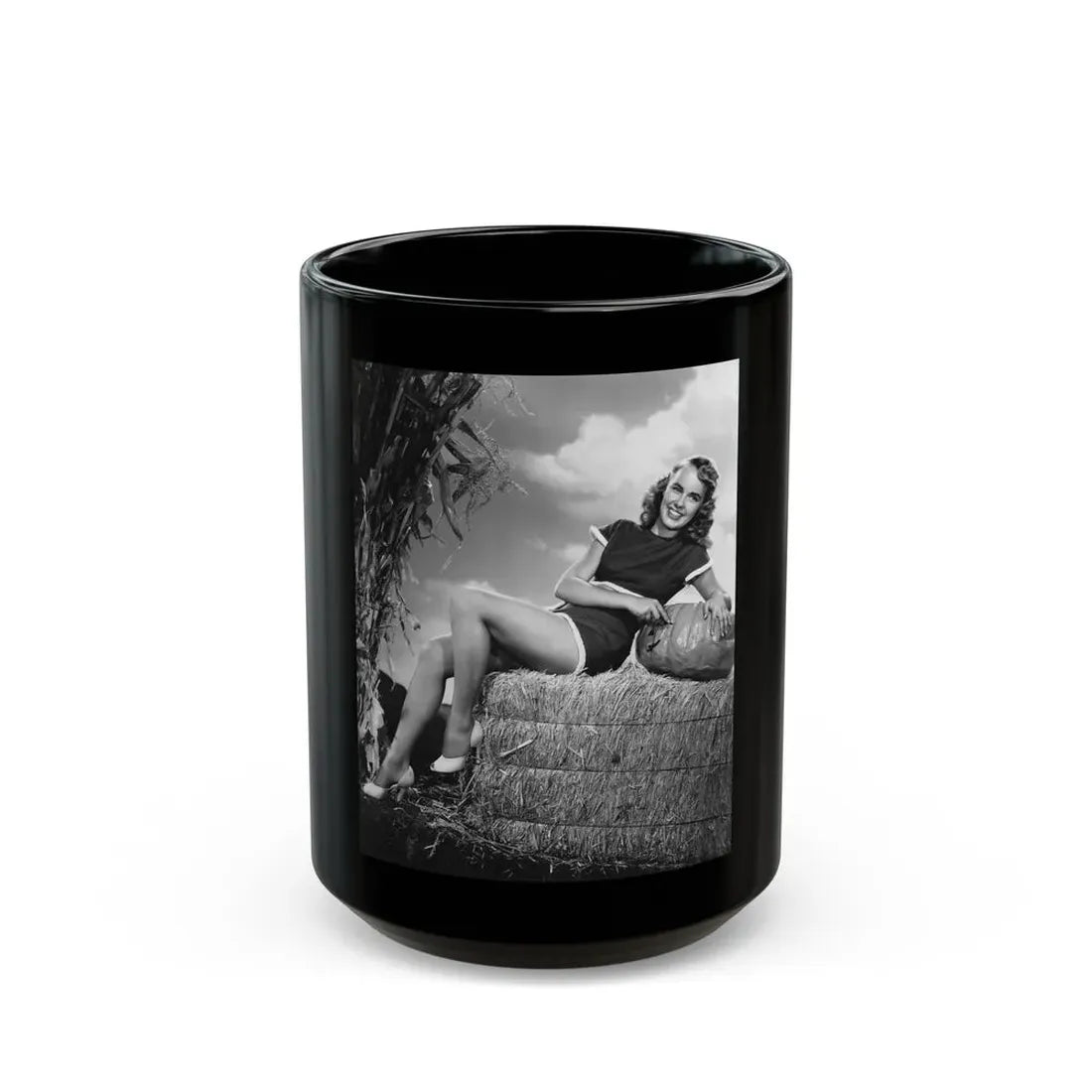 Terry Moore #753 (Vintage Female Icon) Black Coffee Mug 15oz - Go Mug Yourself