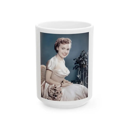 Terry Moore #755 - Vintage Color  8x10 Waist to Upper Body Glamour Photo (Vintage Female Icon) White Coffee Mug 15oz - Go Mug Yourself