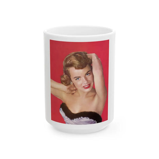 Terry Moore #756 - Vintage Color Upper Body Glamour Photo on Magazine Page (Vintage Female Icon) White Coffee Mug-15oz-Go Mug Yourself