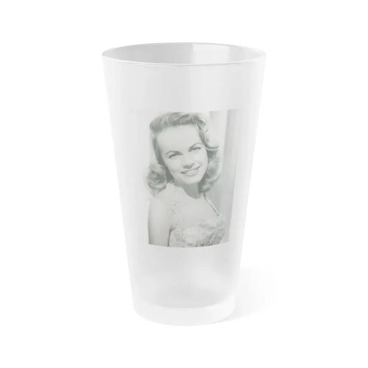 Terry Moore #757 - Vintage 1951 B&W 8x10 Upper Body Head & Shoulder Glamour Photo (Vintage Female Icon) Frosted Pint Glass 16oz 16oz Frosted - Go Mug Yourself