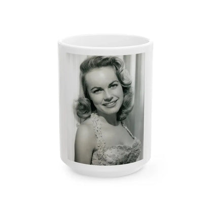Terry Moore #757 - Vintage 1951 B&W 8x10 Upper Body Head & Shoulder Glamour Photo (Vintage Female Icon) White Coffee Mug 15oz - Go Mug Yourself
