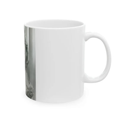 Terry Moore #757 - Vintage 1951 B&W 8x10 Upper Body Head & Shoulder Glamour Photo (Vintage Female Icon) White Coffee Mug-Go Mug Yourself
