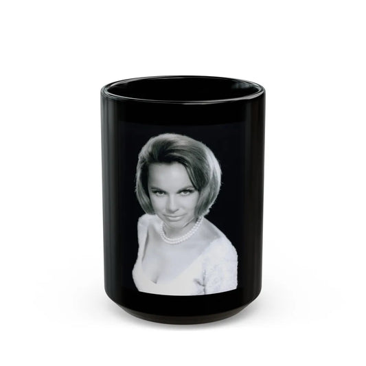 Terry Moore #758 - Vintage 1965 B&W 8x10 Upper Body Head & Shoulder Glamour Photo (Vintage Female Icon) Black Coffee Mug-15oz-Go Mug Yourself