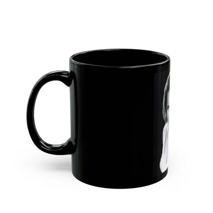 Terry Moore #758 - Vintage 1965 B&W 8x10 Upper Body Head & Shoulder Glamour Photo (Vintage Female Icon) Black Coffee Mug-Go Mug Yourself