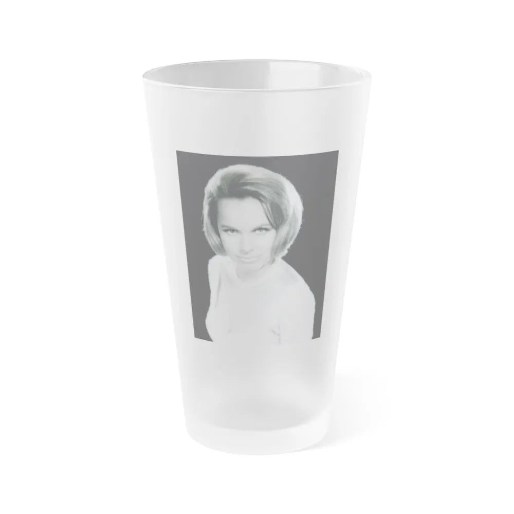 Terry Moore #758 - Vintage 1965 B&W 8x10 Upper Body Head & Shoulder Glamour Photo (Vintage Female Icon) Frosted Pint Glass 16oz-16oz-Frosted-Go Mug Yourself