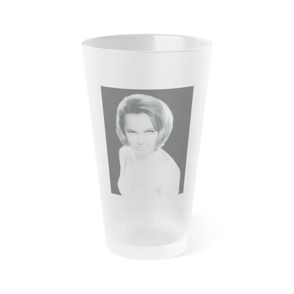 Terry Moore #758 - Vintage 1965 B&W 8x10 Upper Body Head & Shoulder Glamour Photo (Vintage Female Icon) Frosted Pint Glass 16oz-16oz-Frosted-Go Mug Yourself
