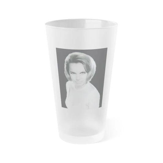 Terry Moore #758 - Vintage 1965 B&W 8x10 Upper Body Head & Shoulder Glamour Photo (Vintage Female Icon) Frosted Pint Glass 16oz-16oz-Frosted-Go Mug Yourself