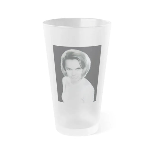 Terry Moore #758 - Vintage 1965 B&W 8x10 Upper Body Head & Shoulder Glamour Photo (Vintage Female Icon) Frosted Pint Glass 16oz 16oz Frosted - Go Mug Yourself