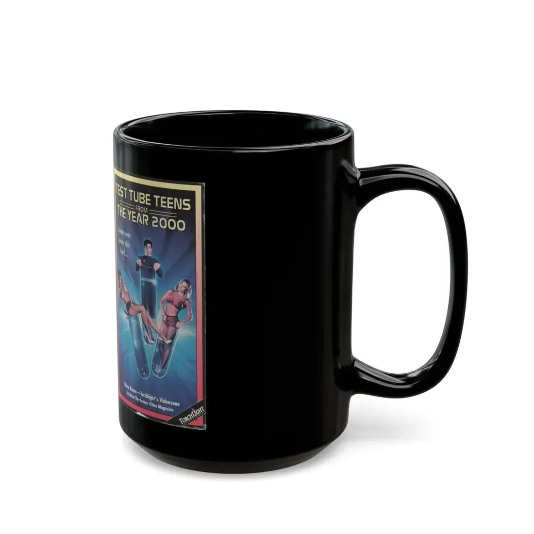 TEST TUBE TEENS FROM THE YEAR 2000 VERSION2 (VHS COVER) - Black Coffee Mug - Go Mug Yourself