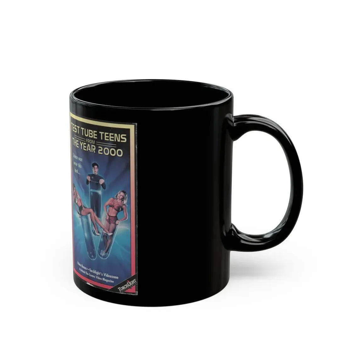 TEST TUBE TEENS FROM THE YEAR 2000 VERSION2 (VHS COVER) - Black Coffee Mug - Go Mug Yourself