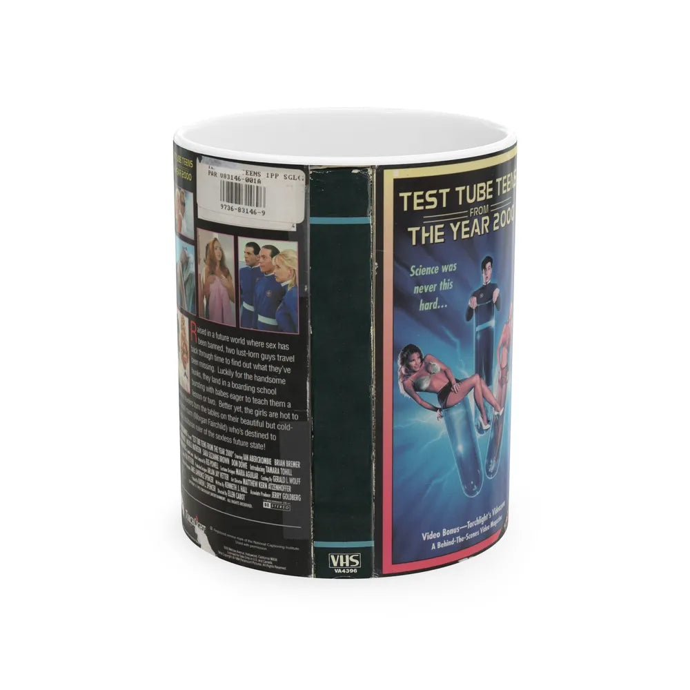 TEST TUBE TEENS FROM THE YEAR 2000 VERSION2 (VHS COVER) - White Coffee Mug-11oz-Go Mug Yourself