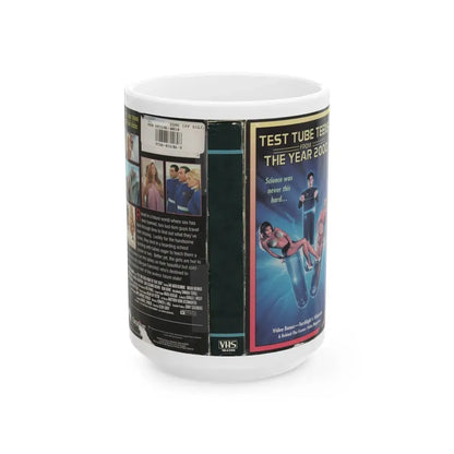 TEST TUBE TEENS FROM THE YEAR 2000 VERSION2 (VHS COVER) - White Coffee Mug 15oz - Go Mug Yourself
