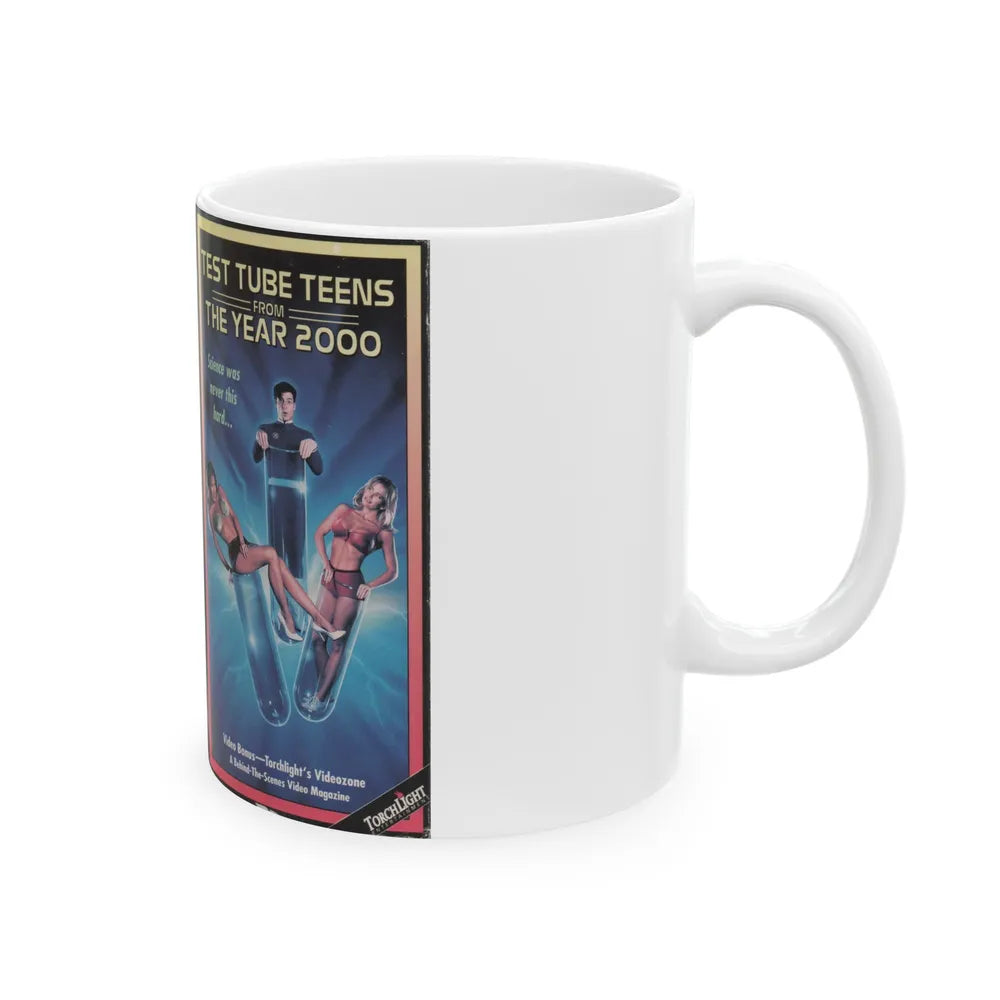 TEST TUBE TEENS FROM THE YEAR 2000 VERSION2 (VHS COVER) - White Coffee Mug-Go Mug Yourself