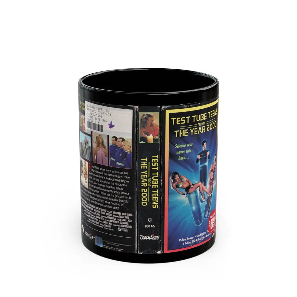 TEST TUBE TEENS FROM THE YEAR 2000 (VHS COVER) - Black Coffee Mug-11oz-Go Mug Yourself