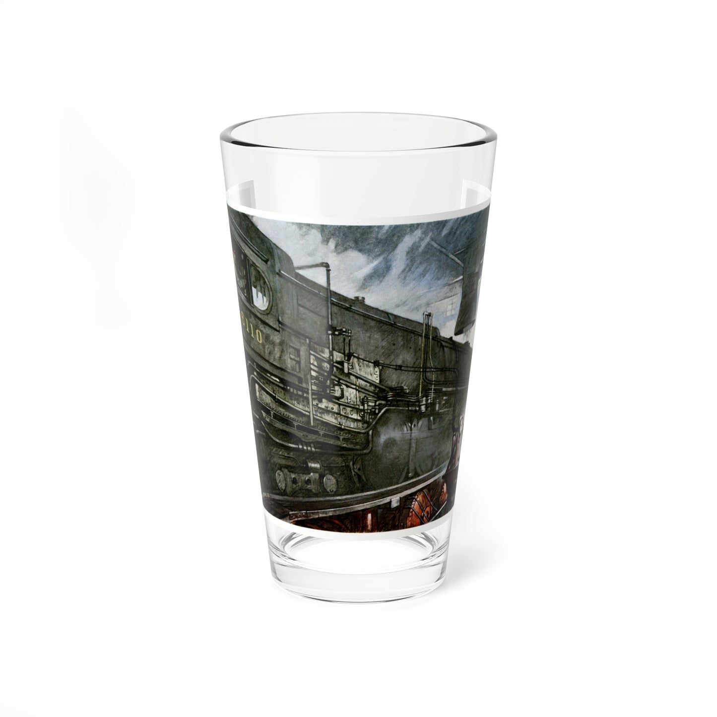 Testing A Giant New Locomotive, 1945 (Magazine Illustration) Pint Glass 16oz-16oz-Go Mug Yourself