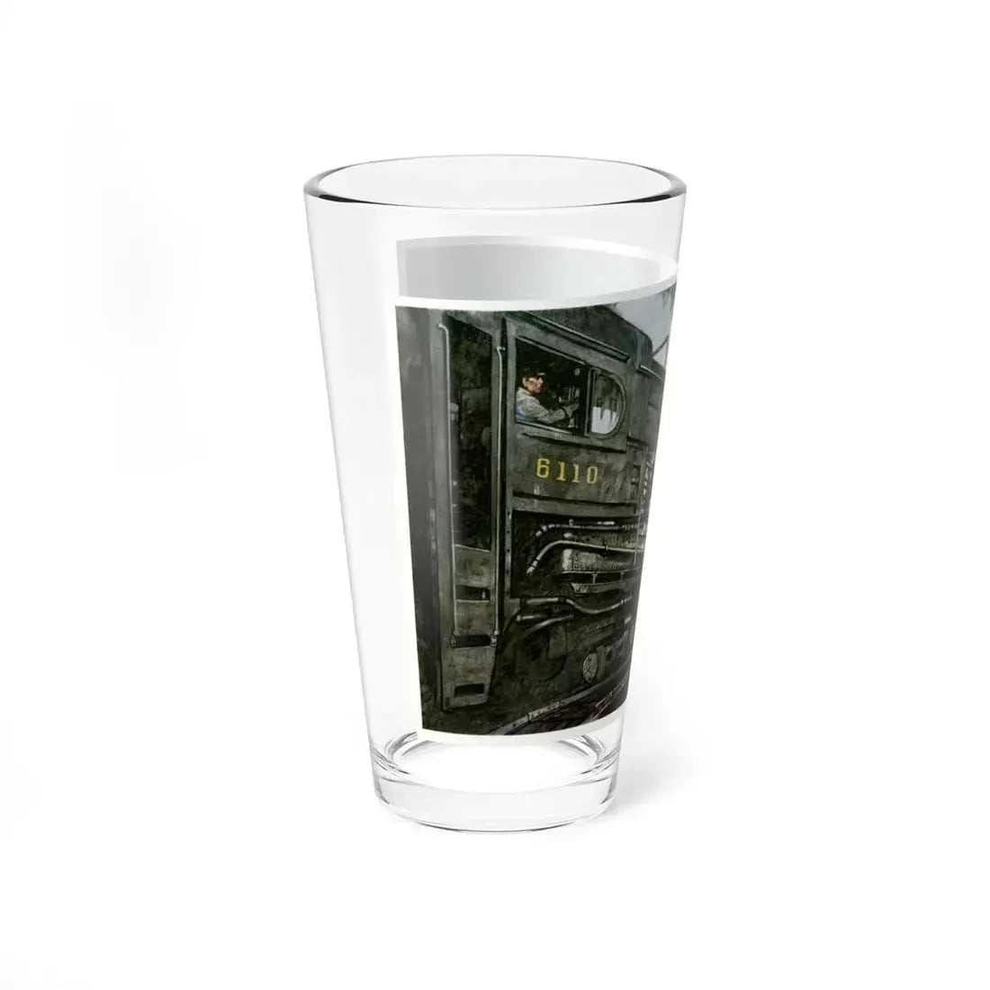 Testing A Giant New Locomotive, 1945 (Magazine Illustration) Pint Glass 16oz - Go Mug Yourself