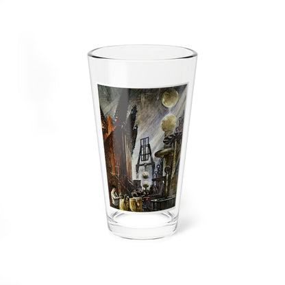 Testing Huge Power Transformers With Man-Made Lightning, 1945 (Magazine Illustration) Pint Glass 16oz-16oz-Go Mug Yourself