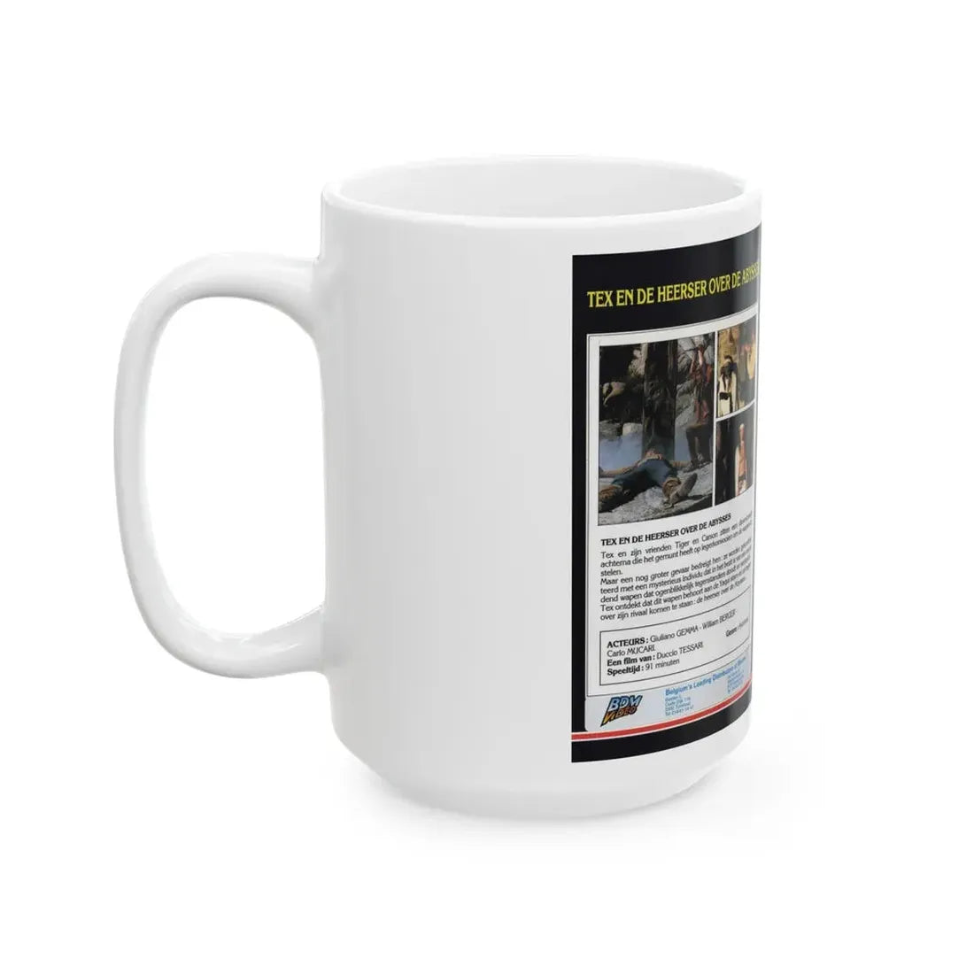 TEX EN DE HEERSER OVER DE ABYSSES (VHS COVER) - White Coffee Mug - Go Mug Yourself